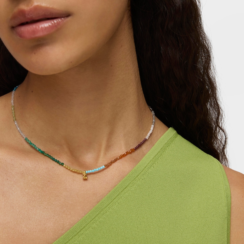 Naszyjnik Bold Bear ze srebra vermeil z&nbsp;kamieniami szlachetnymi