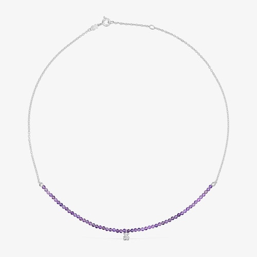 Halskette Bold Bear aus Silber mit Amethyst