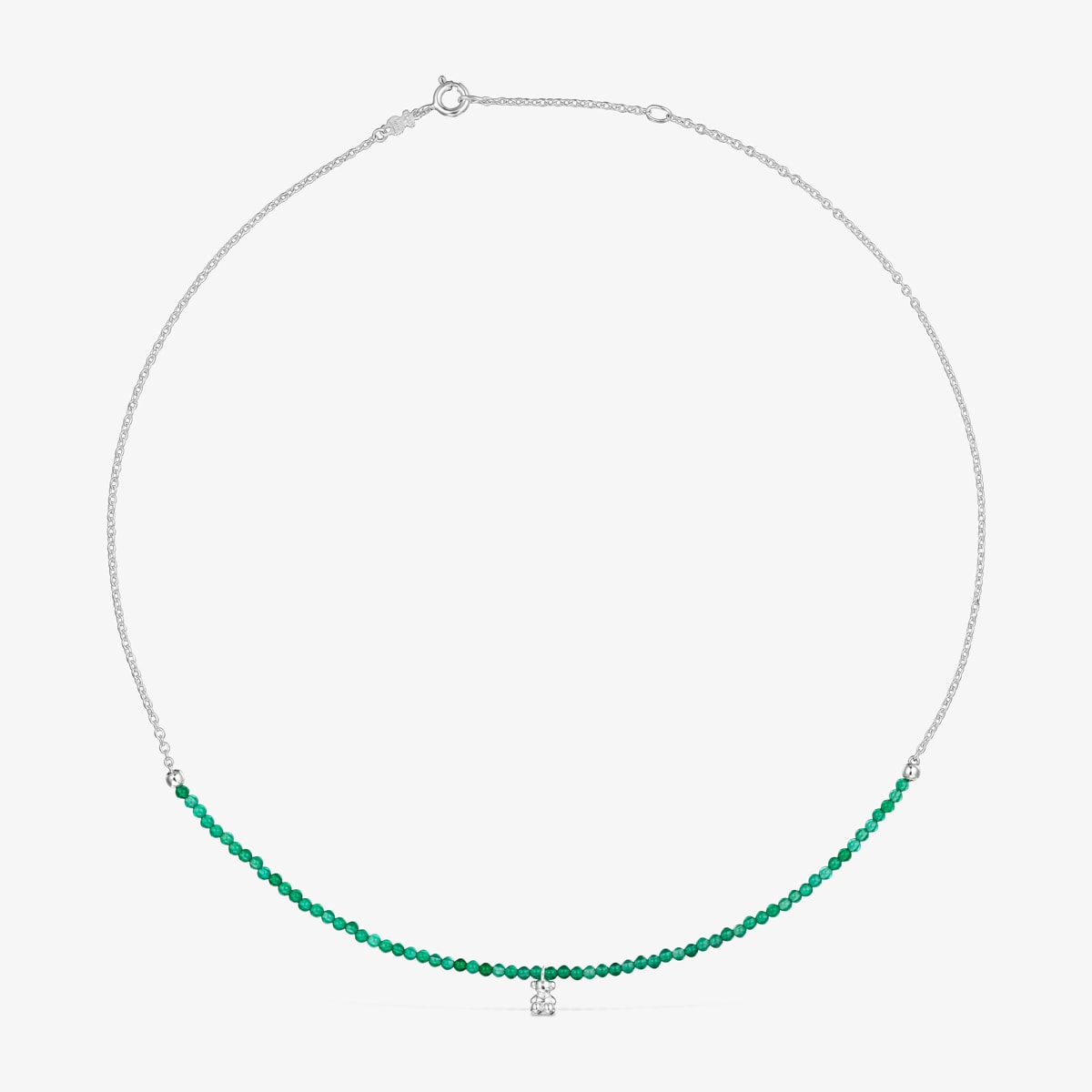 Tous - Collar De Plata Y Calcedonia Verde Tratada Bold Bear - Verde
