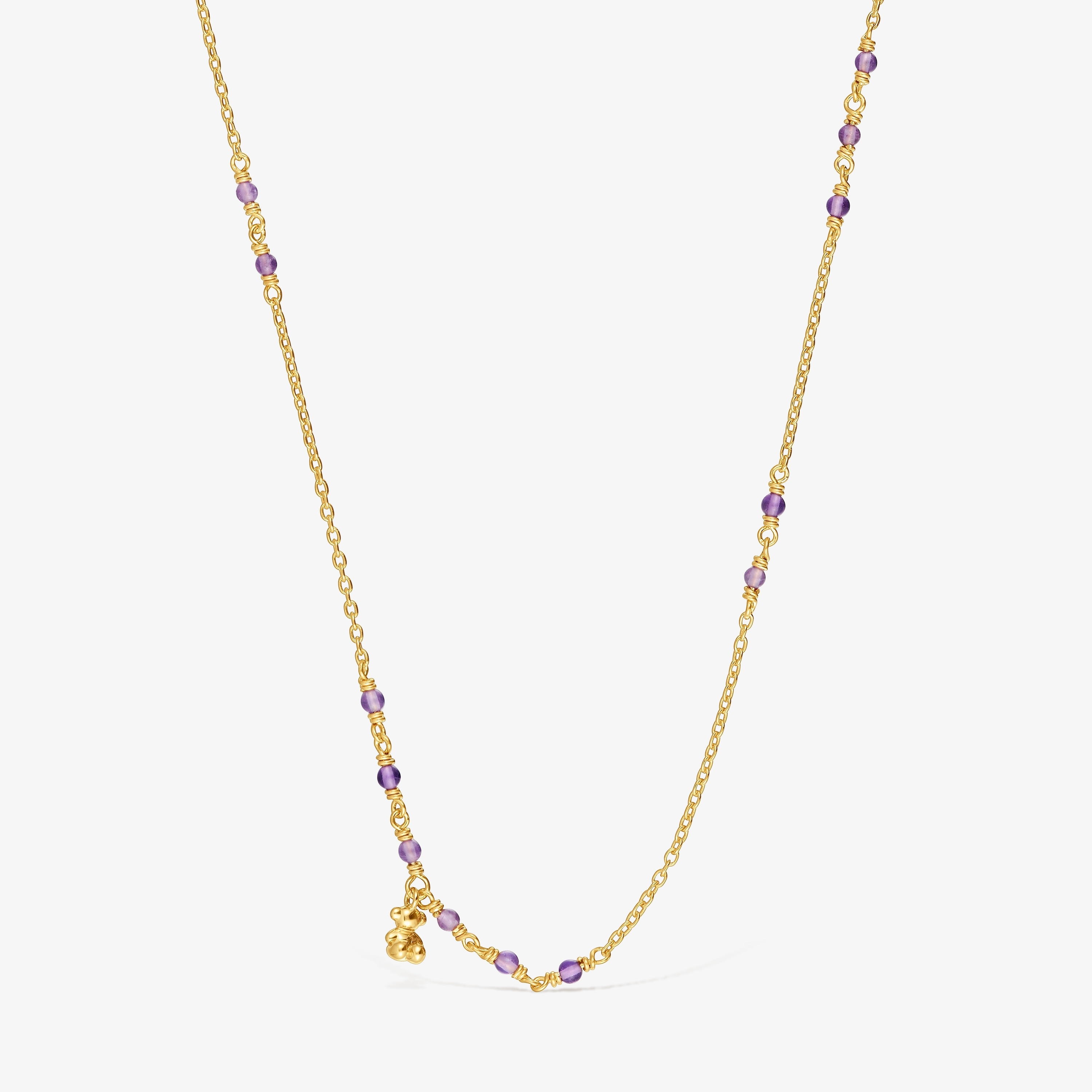 Silver vermeil and amethyst Necklace Bold Bear