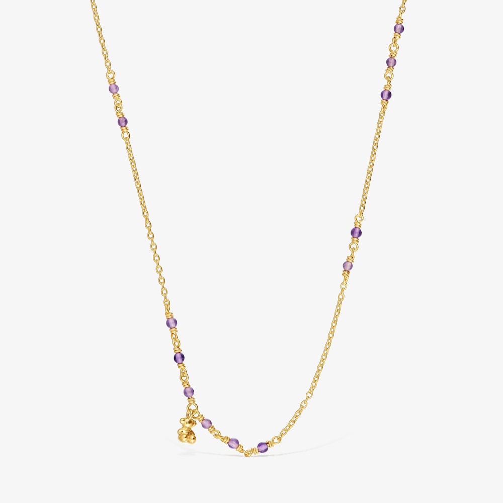 Silver vermeil and amethyst Necklace Bold Bear