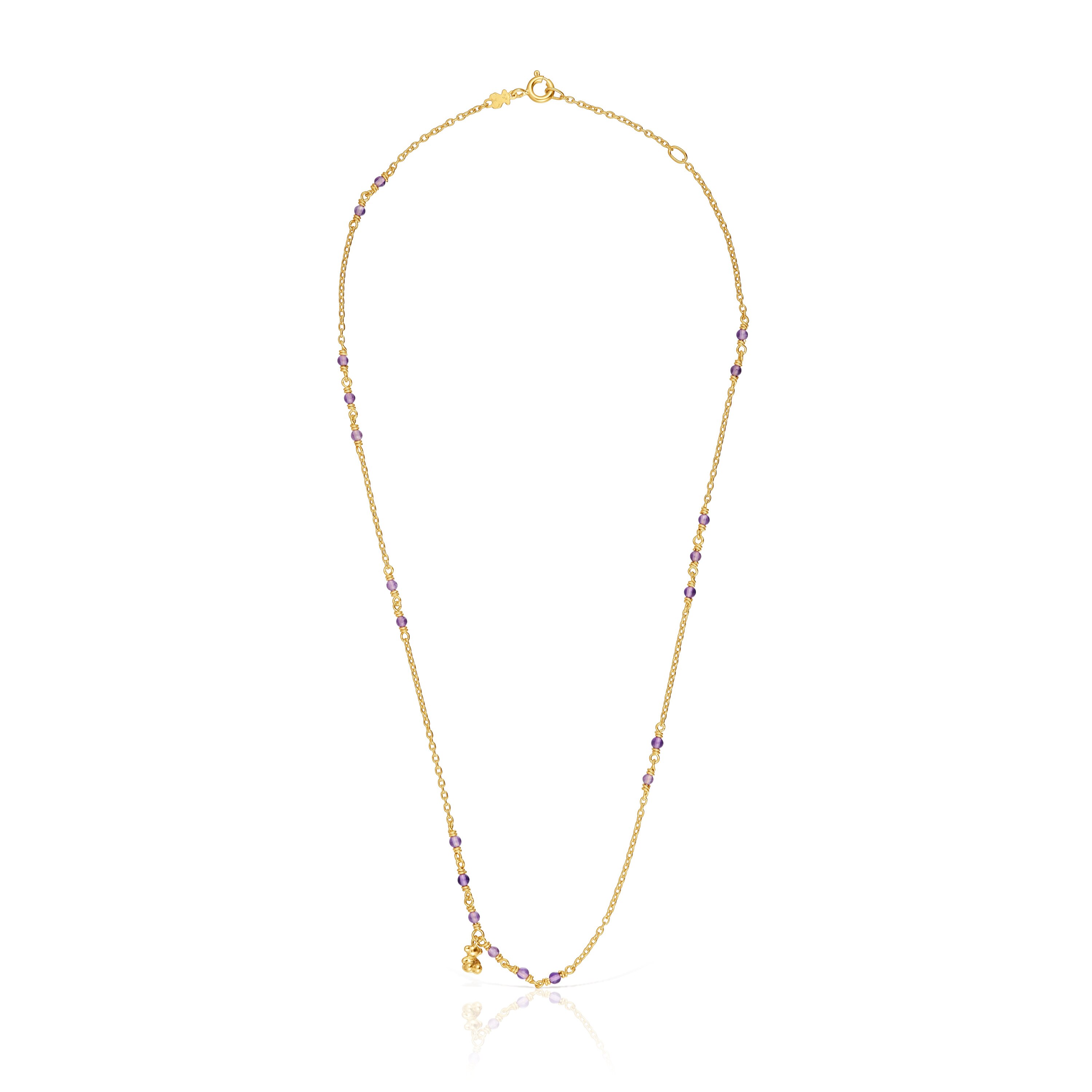 Silver vermeil and amethyst Necklace Bold Bear