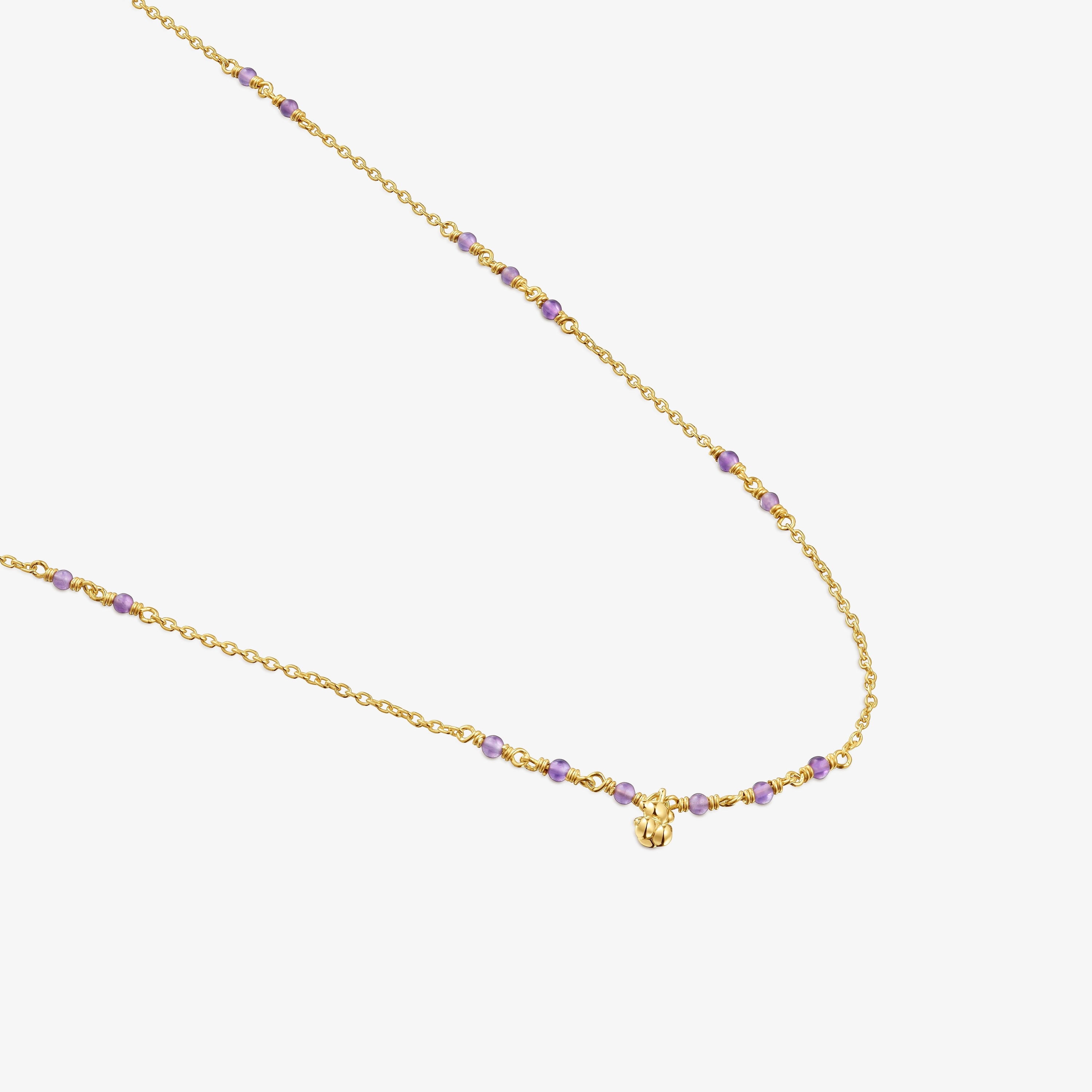 Silver vermeil and amethyst Necklace Bold Bear