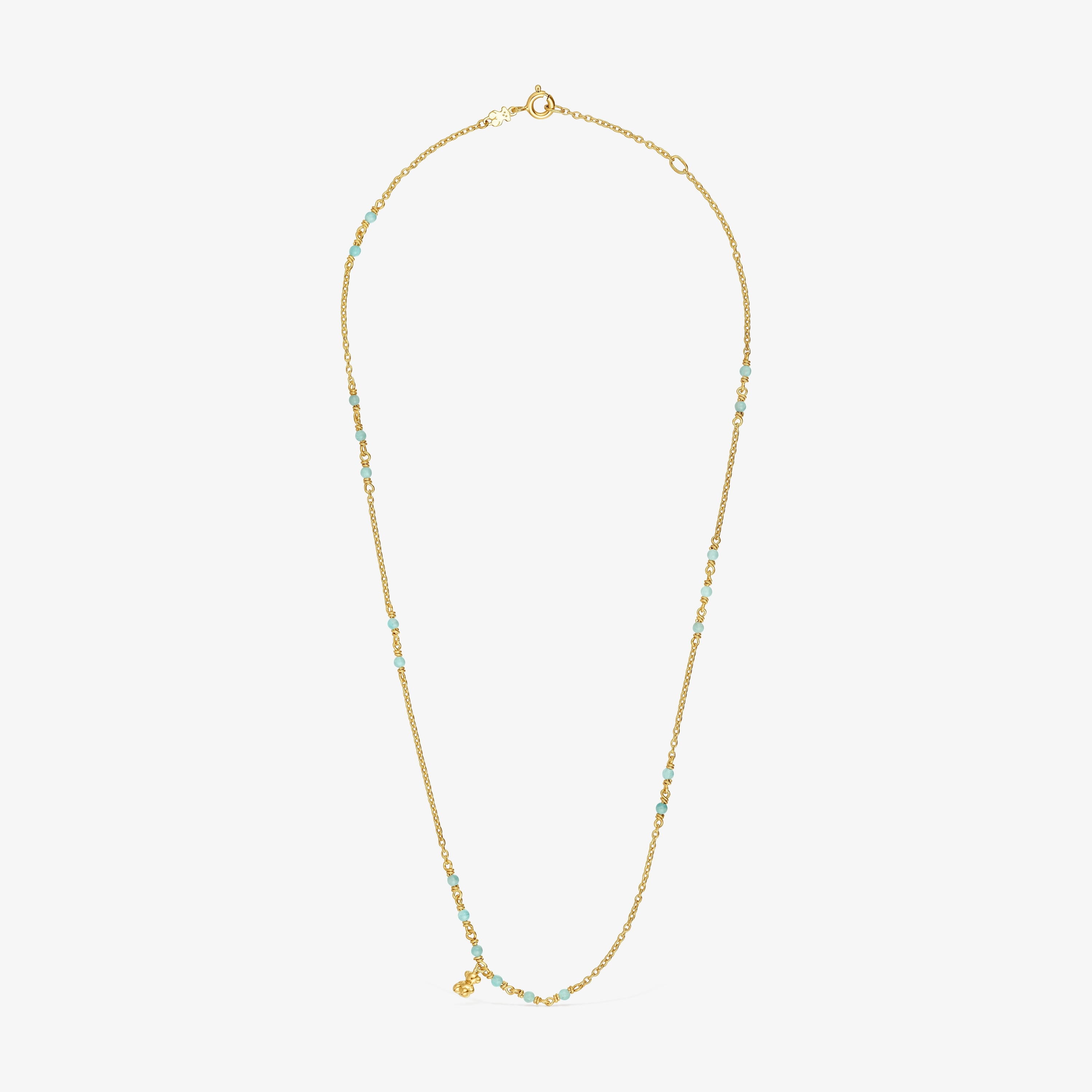 Silver vermeil and amazonite Necklace Bold Bear