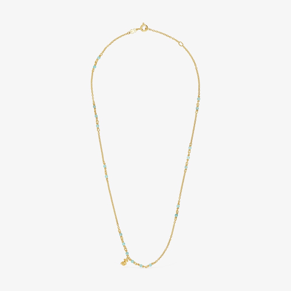 Collar con ba&ntilde;o de oro 18 kt sobre plata y amazonita Bold Bear