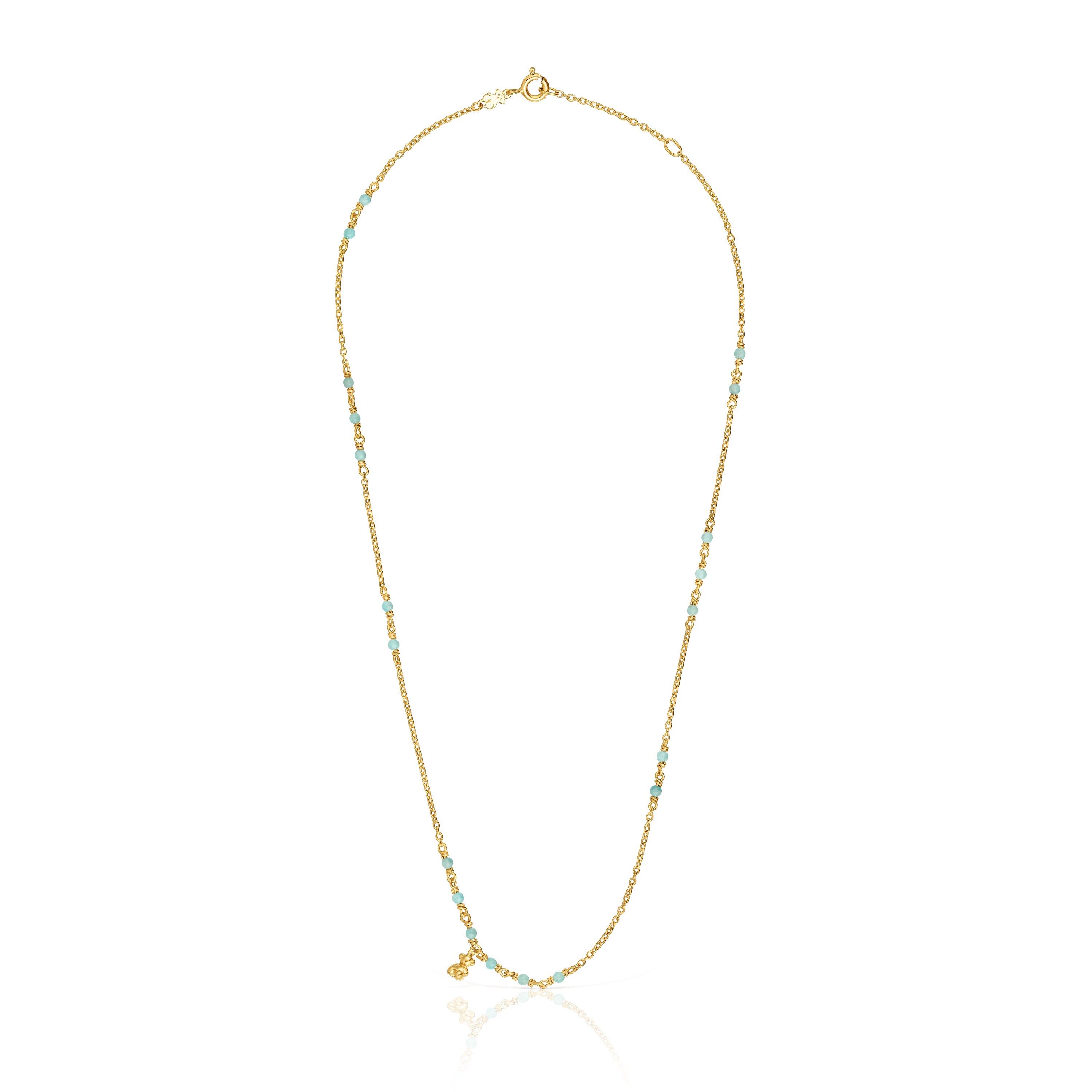 Silver vermeil and amazonite Necklace Bold Bear