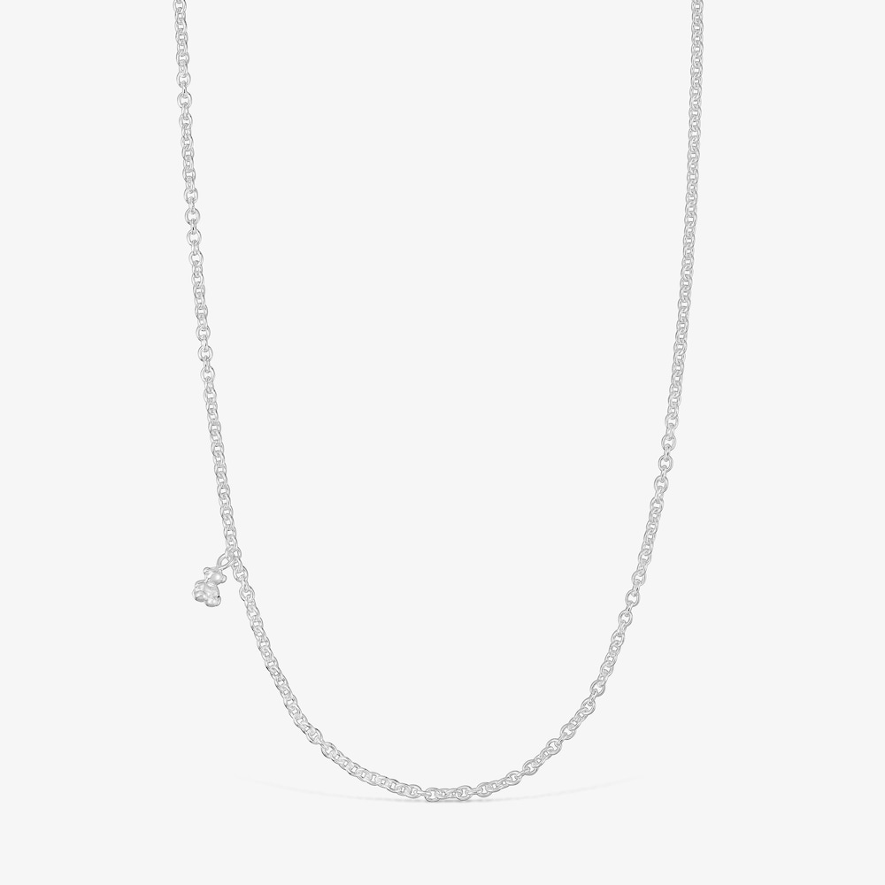 Collana in argento con maglie rotonde fitte corta Bold Bear