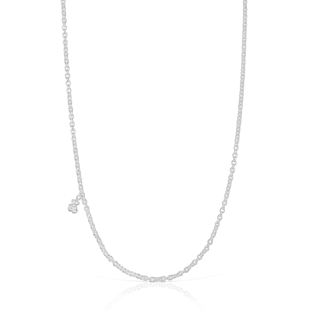 Short silver Necklace with thick round rings Bold Bear Short silver Necklace with thick round rings Bold Bear