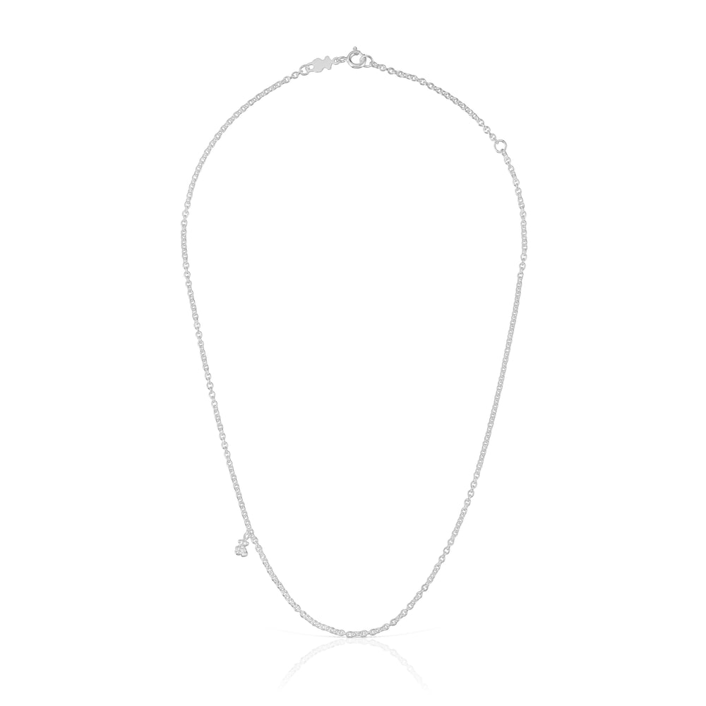 Short silver Necklace with thick round rings Bold Bear Short silver Necklace with thick round rings Bold Bear