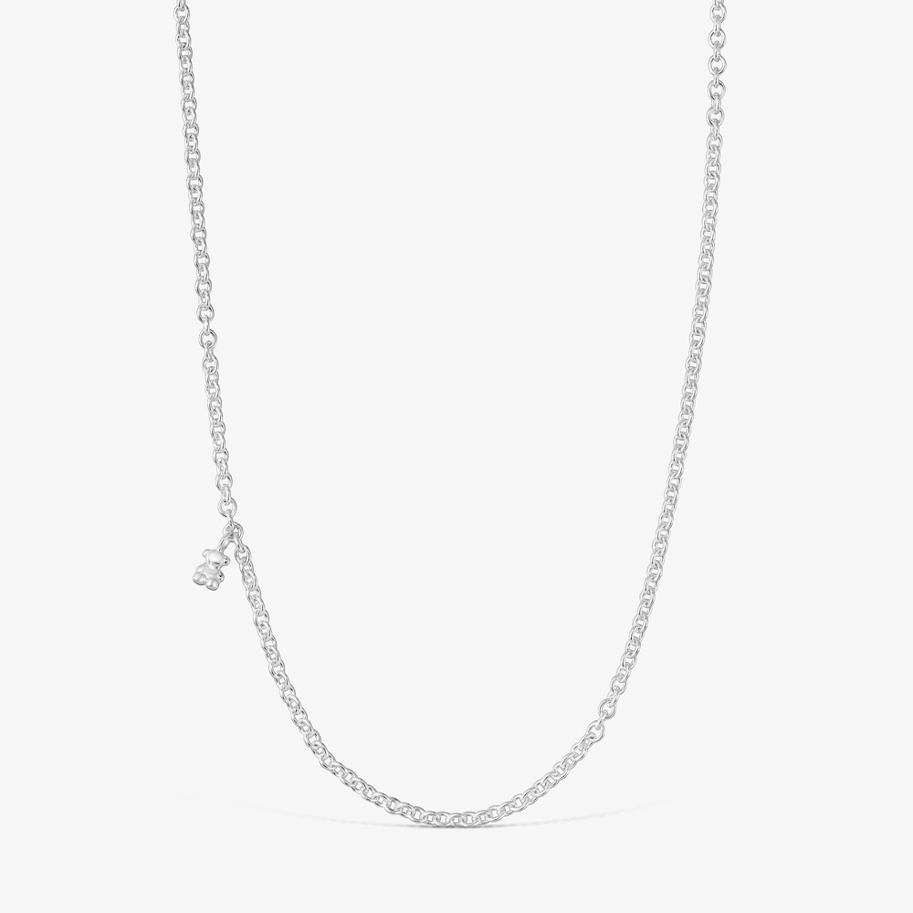 Kr&aacute;tk&yacute; stř&iacute;brn&yacute; N&aacute;hrdeln&iacute;k s&nbsp;kruhov&yacute;mi čl&aacute;nky Bold Bear