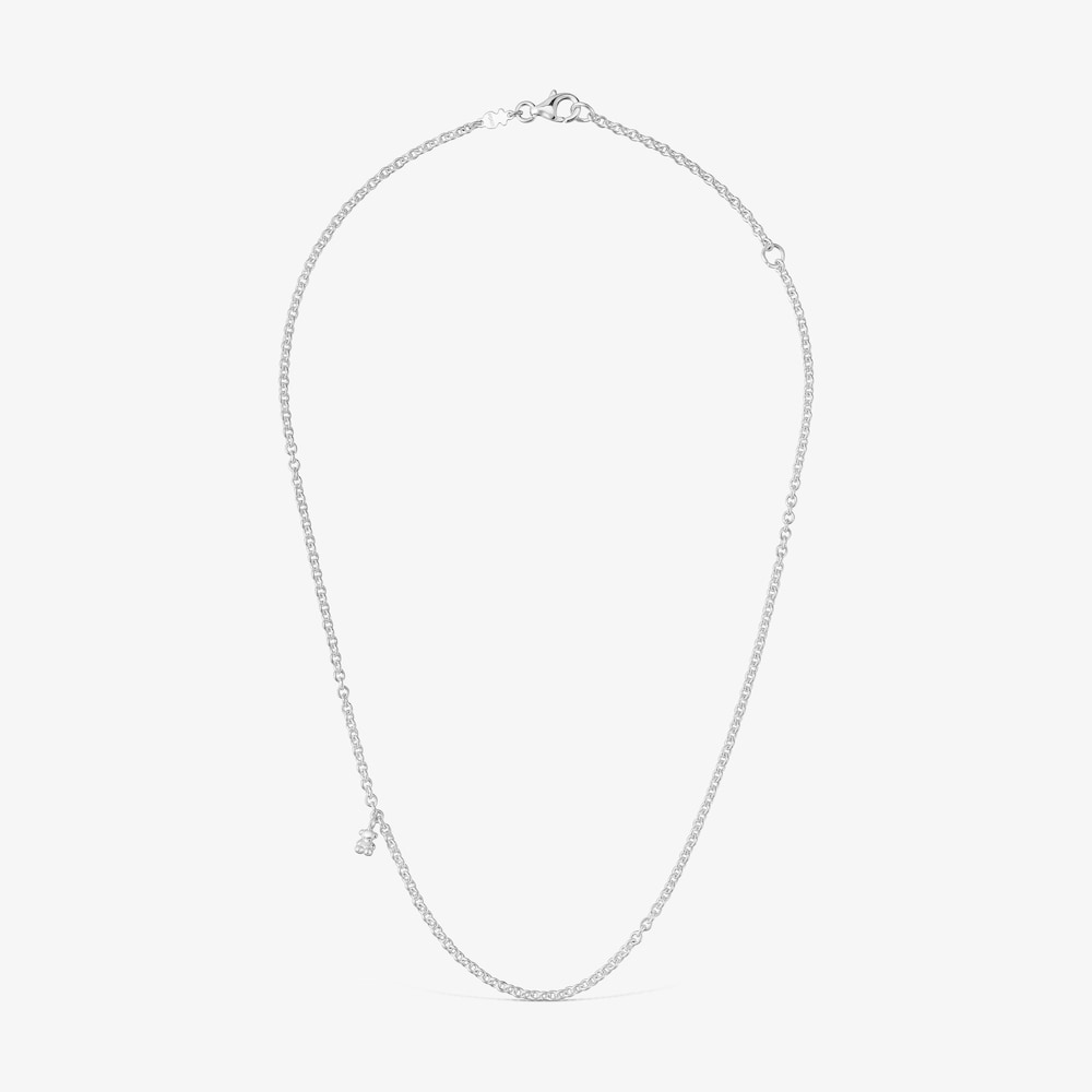 Kr&aacute;tk&yacute; stř&iacute;brn&yacute; N&aacute;hrdeln&iacute;k s&nbsp;kruhov&yacute;mi čl&aacute;nky Bold Bear