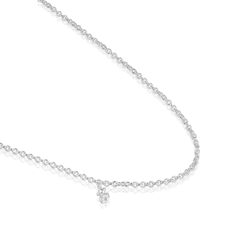 Collar corto de plata con anillas redondas Bold Bear