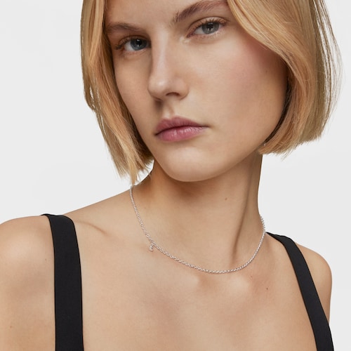 Collar corto de plata con anillas redondas Bold Bear