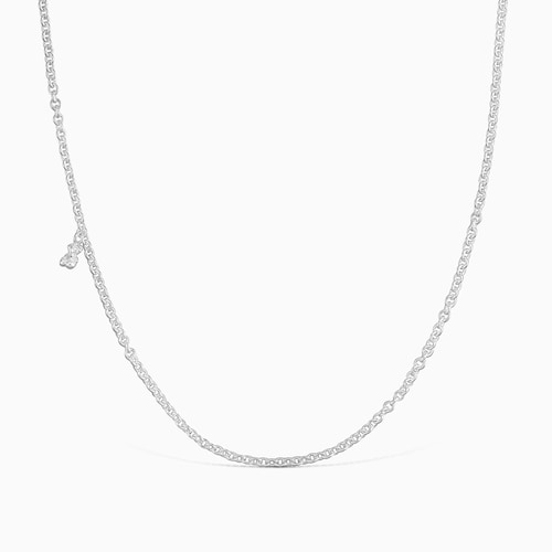 Long silver Necklace with round rings Bold Bear