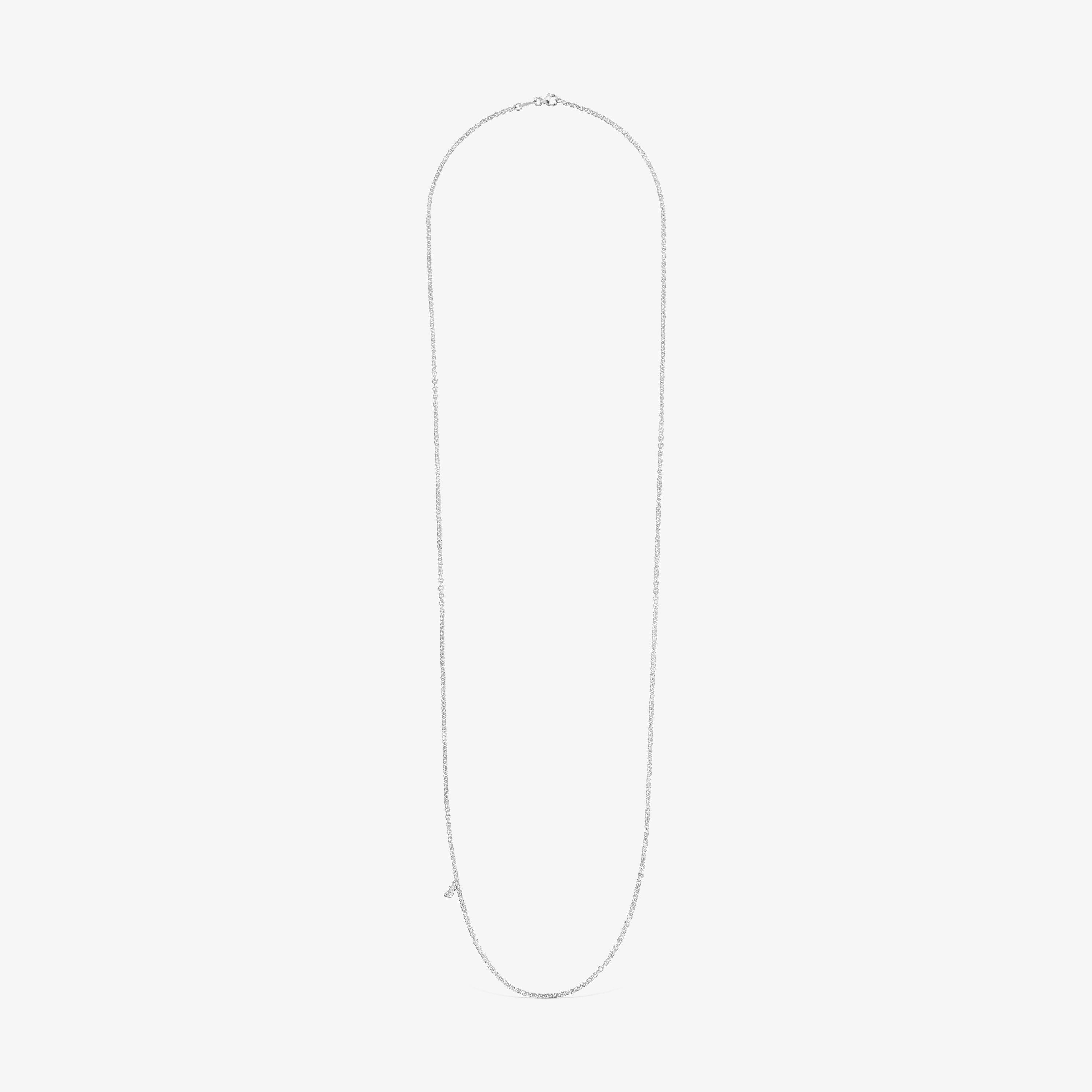 Long silver Necklace with round rings Bold Bear