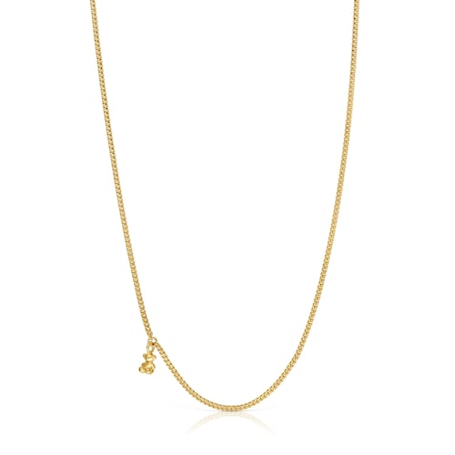 Collar corto barbado con baño de oro 18 kt sobre plata Bold Bear