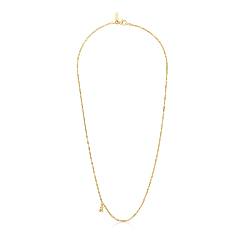 Collar corto barbado con baño de oro 18 kt sobre plata Bold Bear image number 1