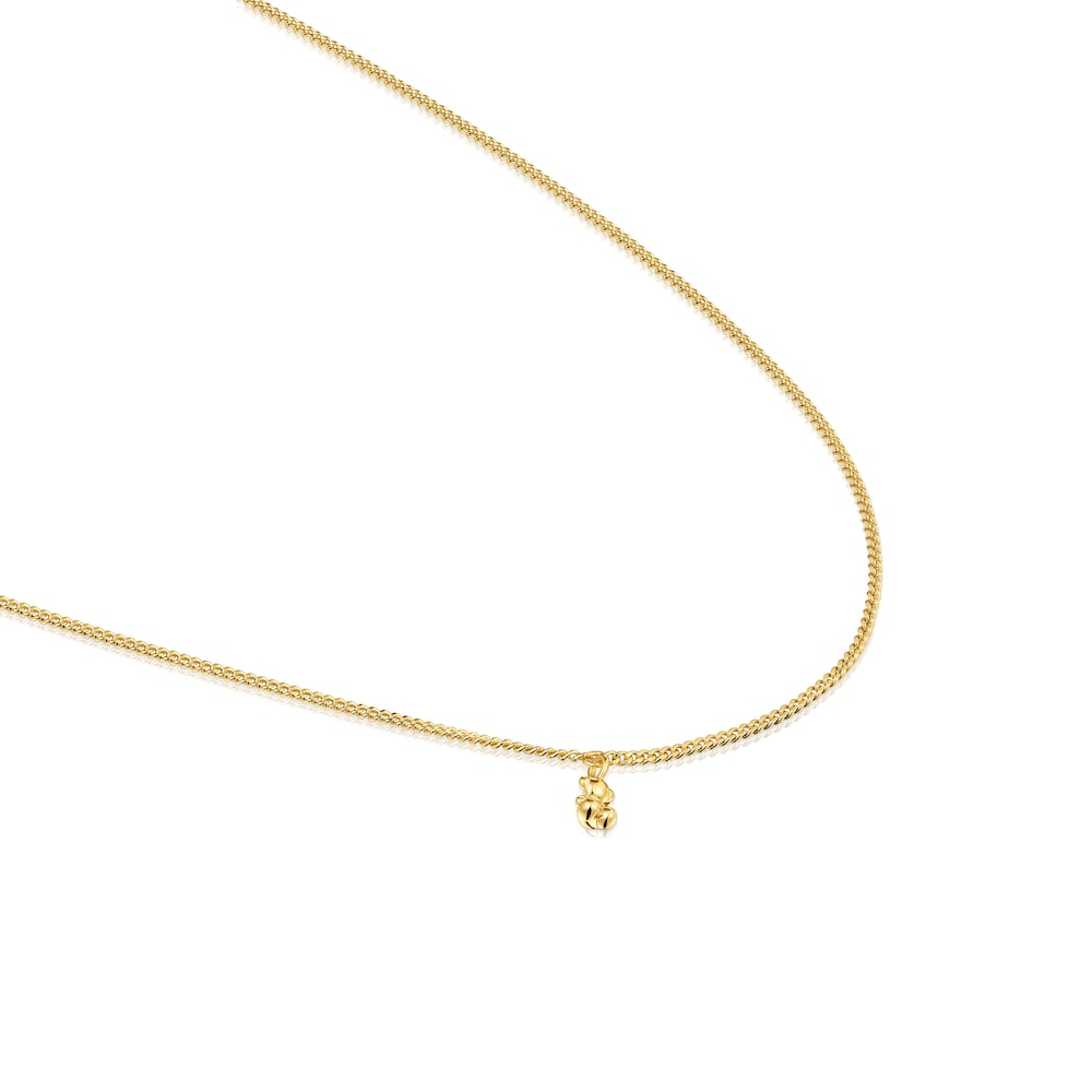 Collar corto barbado con baño de oro 18 kt sobre plata Bold Bear image number 2