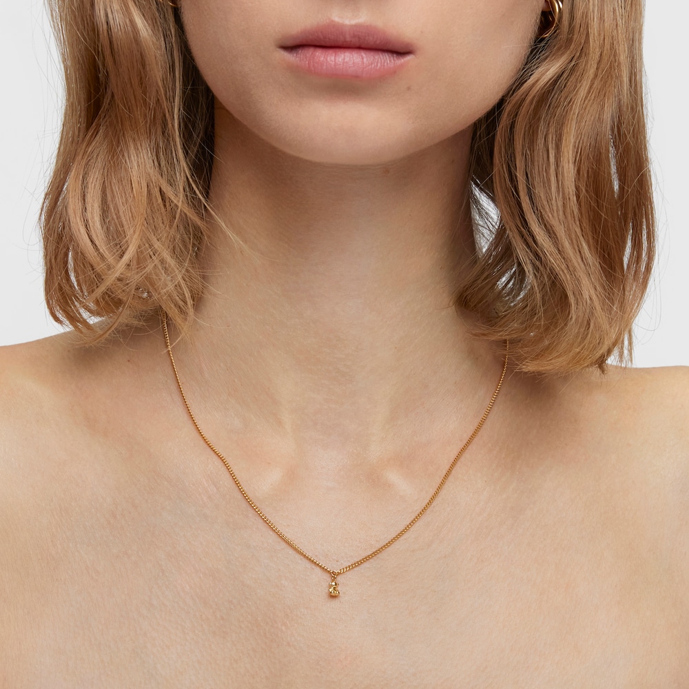 Collar corto barbado con baño de oro 18 kt sobre plata Bold Bear image number 3