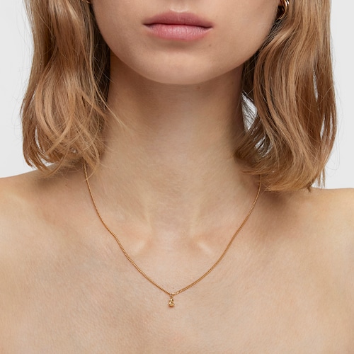 Collar corto barbado con baño de oro 18 kt sobre plata Bold Bear