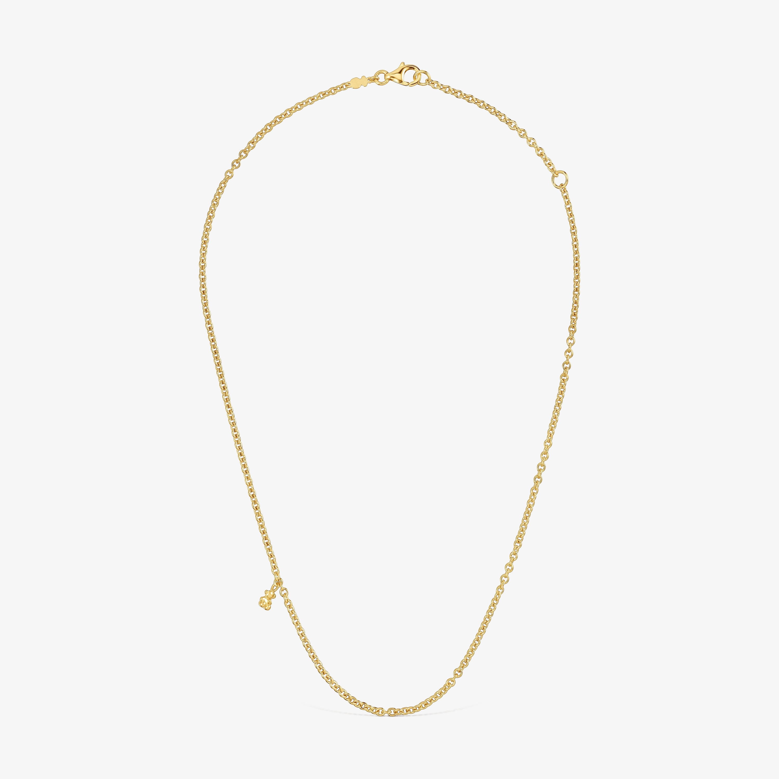 Short Necklace with 18K gold vermeil and round rings Bold Bear