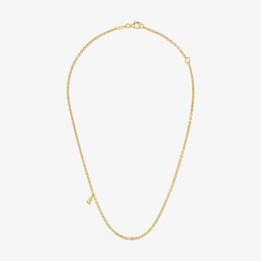 Kr&aacute;tky N&aacute;hrdeln&iacute;k s&nbsp;18&nbsp;kt pozl&aacute;ten&iacute;m na striebre a&nbsp;kr&uacute;žkami Bold Bear