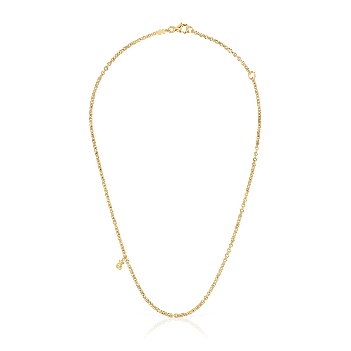 Short Necklace with 18kt gold plating over silver and round rings Bold Bear