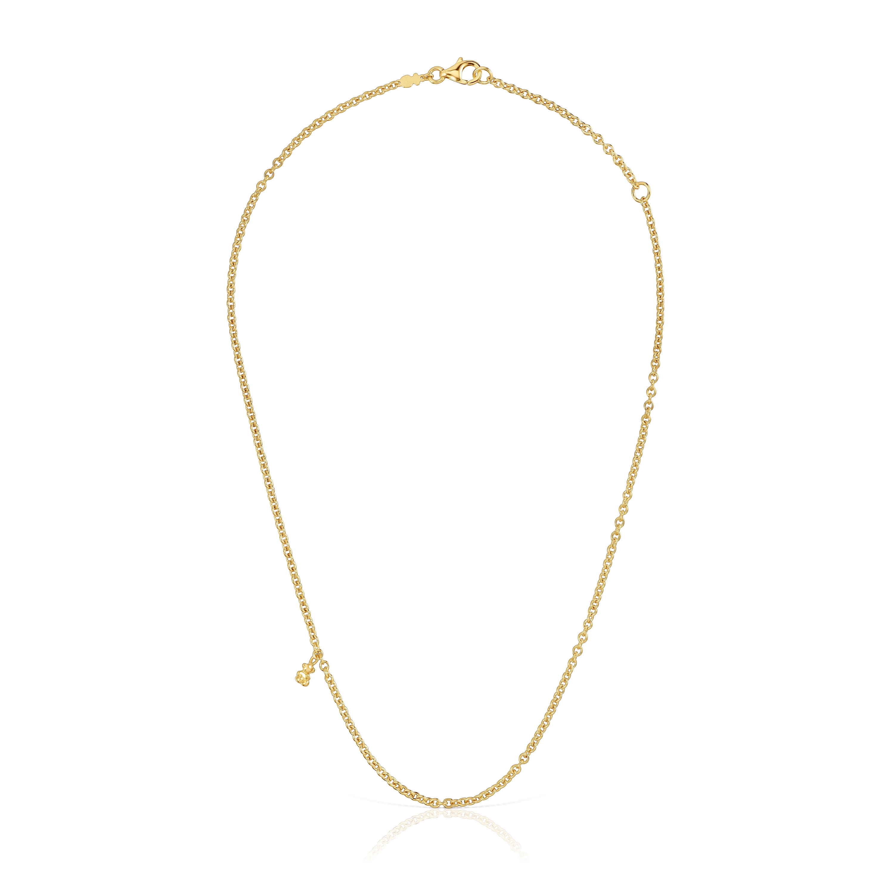 Short Necklace with 18kt gold plating over silver and round rings Bold Bear image number 1