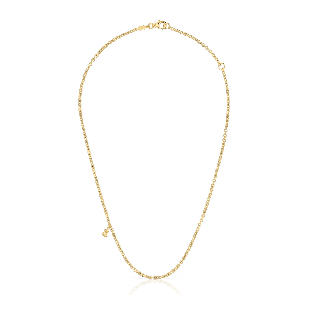 Short Necklace with 18kt gold plating over silver and round rings Bold Bear