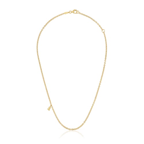 Short Necklace with 18kt gold plating over silver and round rings Bold Bear