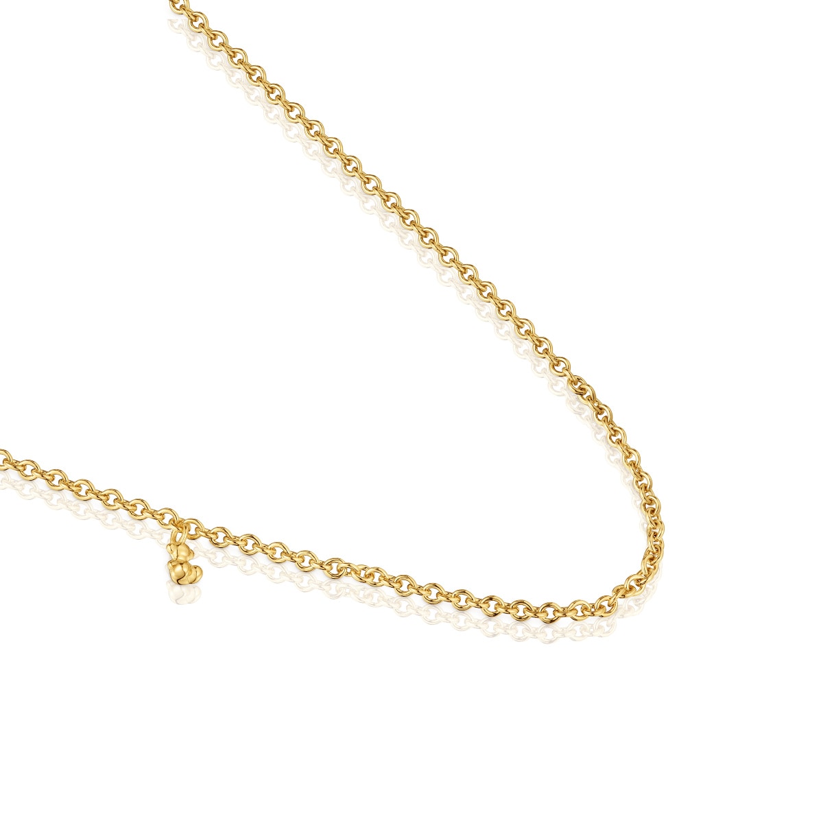 Short Necklace with 18kt gold plating over silver and round rings Bold Bear