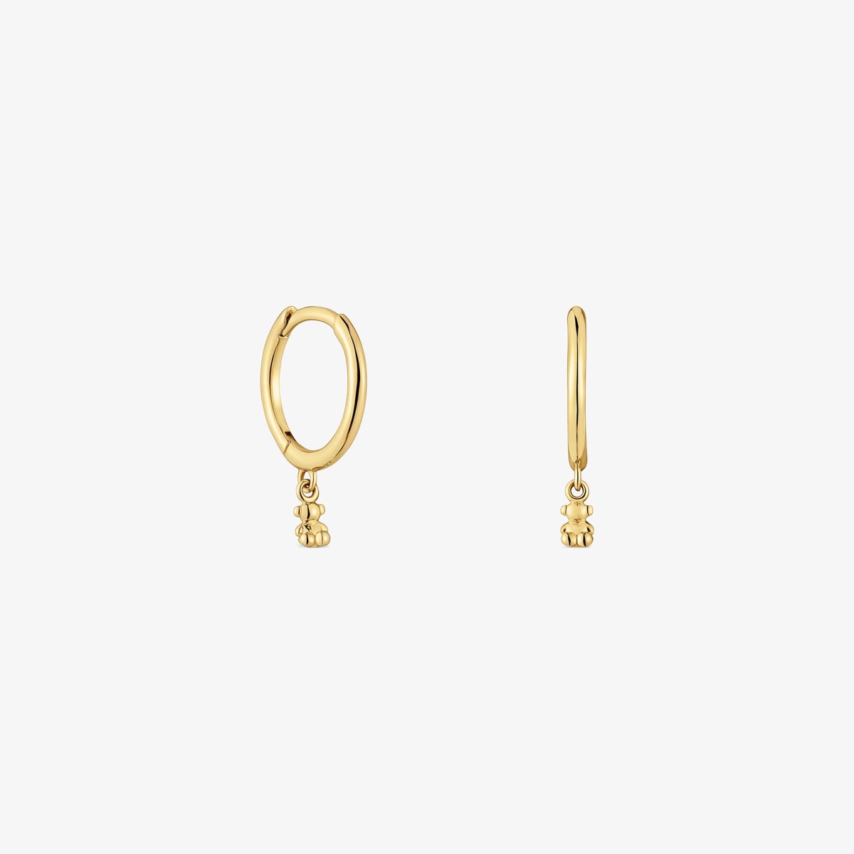 Tous - Pendientes Aro De Oro Y Oso Bold Bear - Dorado