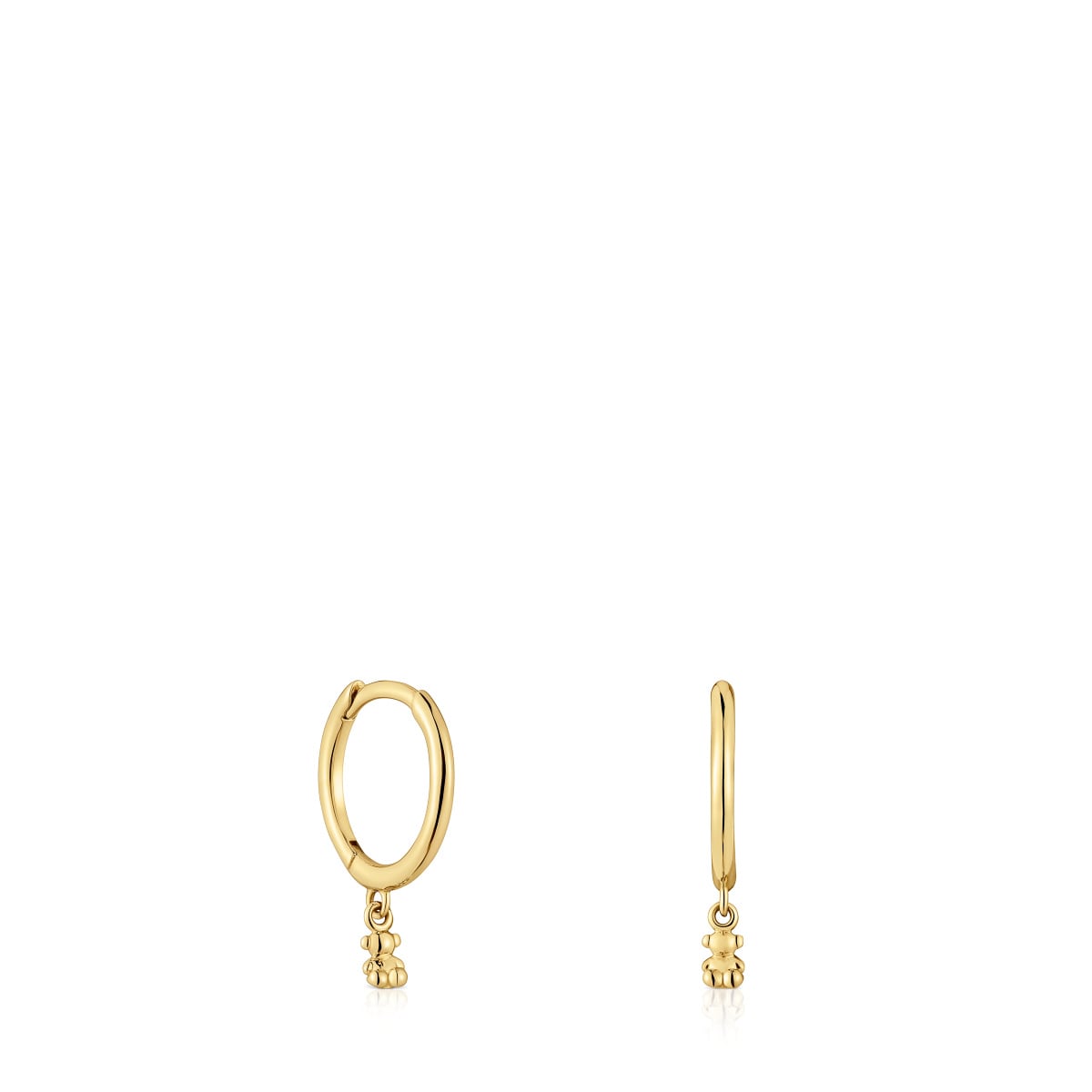 Gold and bear charm Hoop earrings Bold Bear image number 0