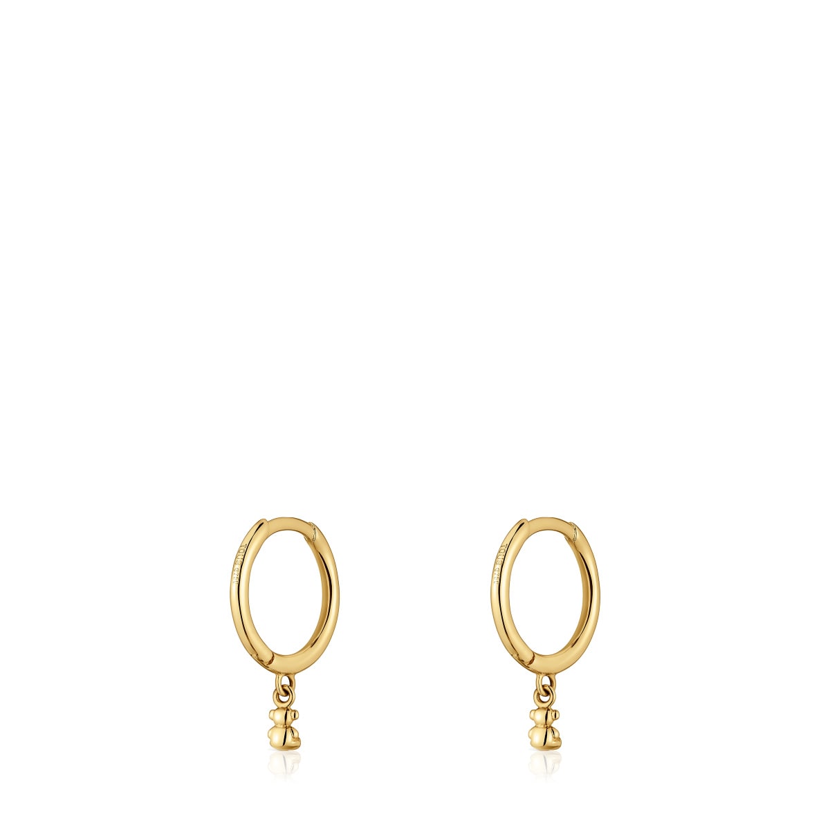 Gold and bear charm Hoop earrings Bold Bear image number 2