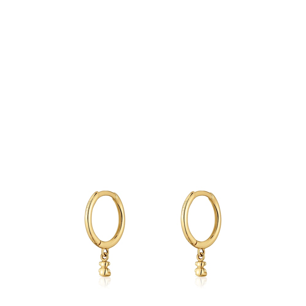 Gold and bear charm Hoop earrings Bold Bear Gold and bear charm Hoop earrings Bold Bear