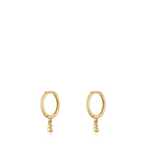 Pendientes aro de oro y oso Bold Bear