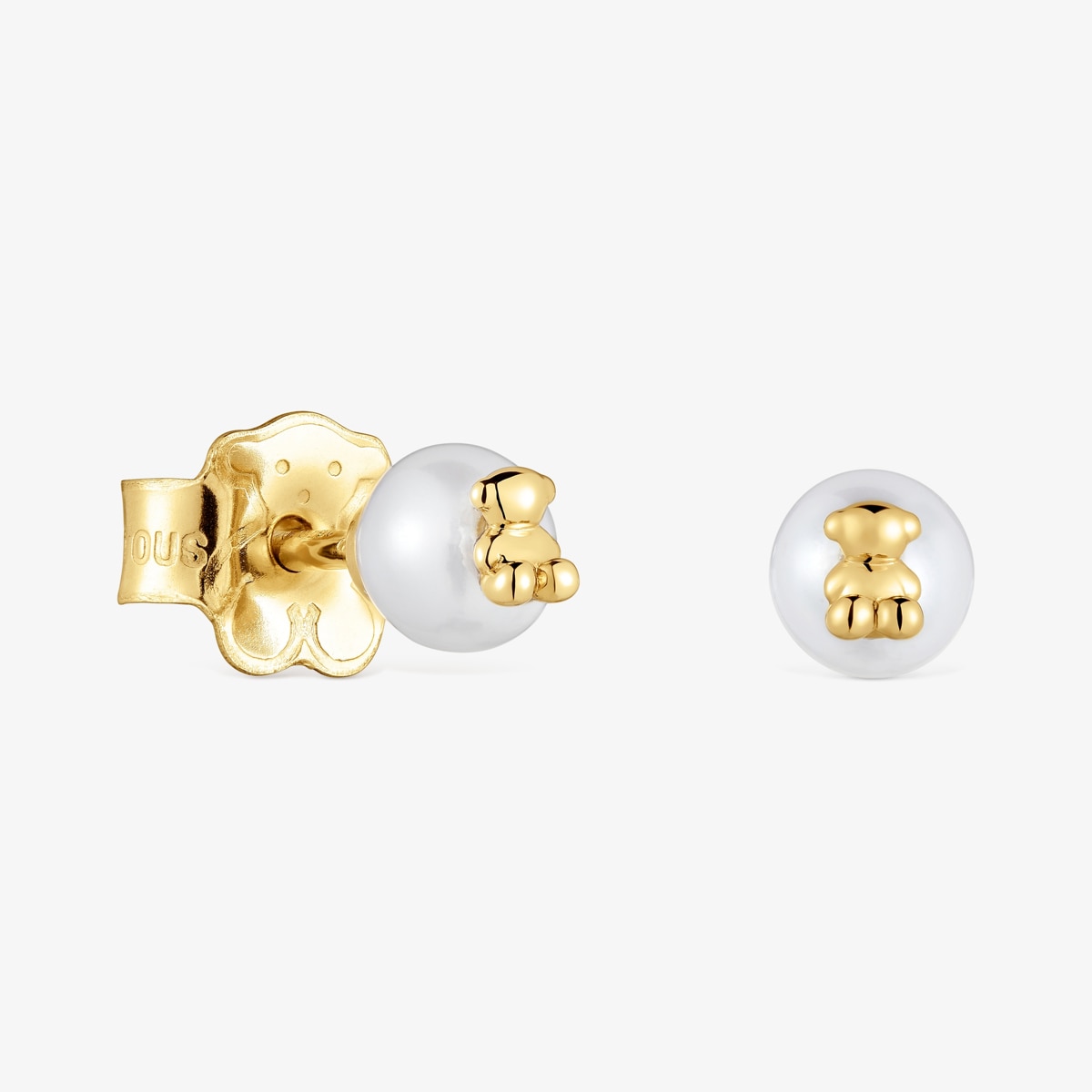 Tous - Pendientes De Oro Con Perla Y Motivo Oso Bold Bear - Dorado