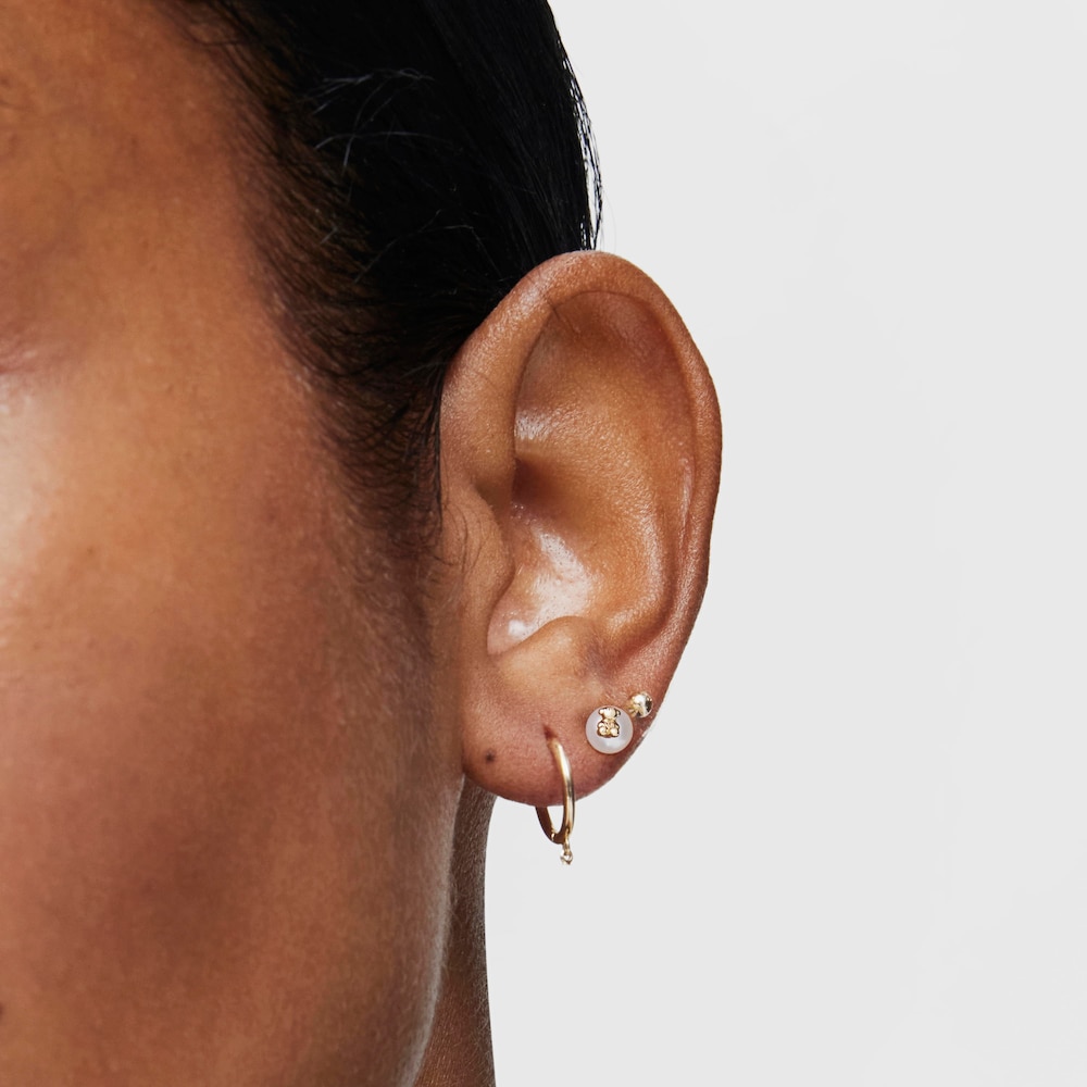 Pendientes de oro con perla y motivo oso Bold Bear