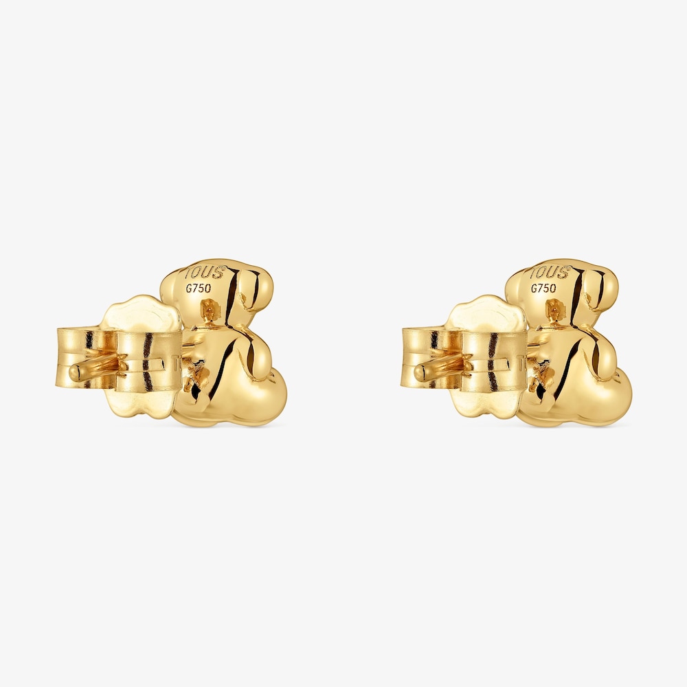 18K solid gold bear Earrings Bold Bear