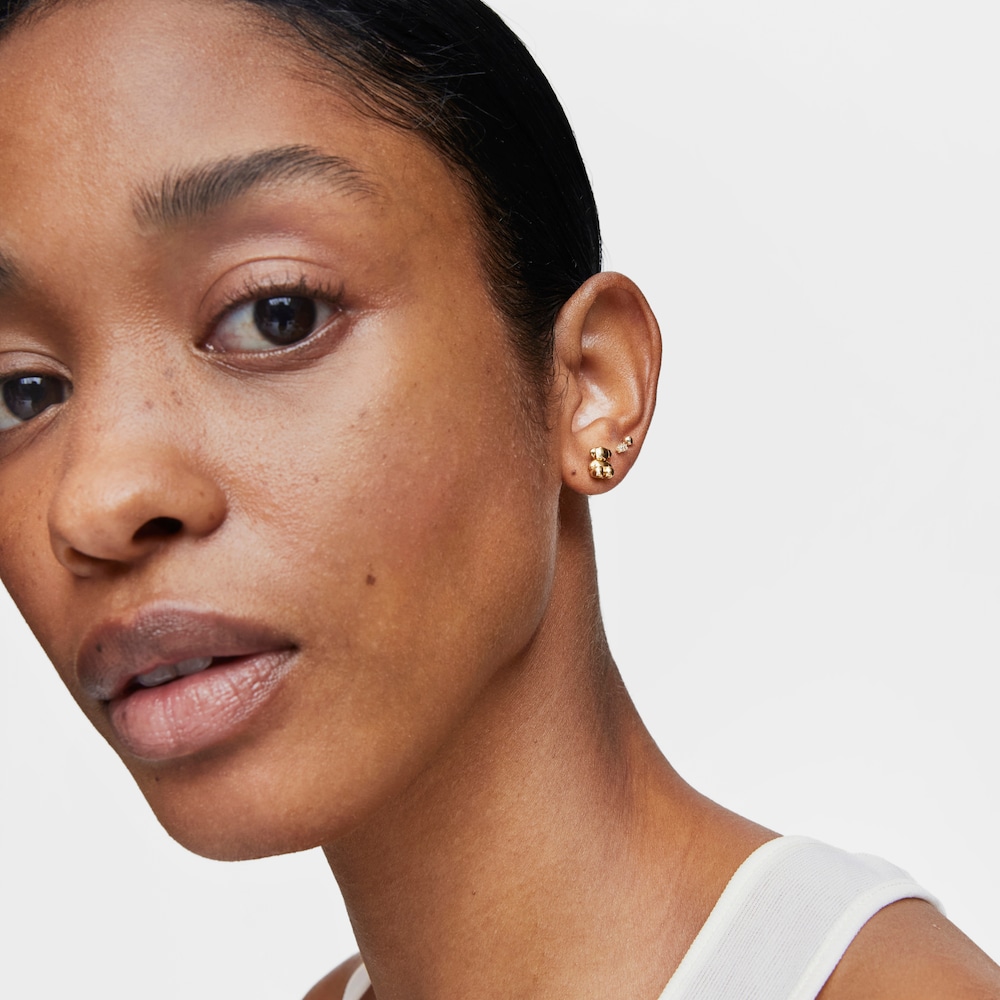 18K solid gold bear Earrings Bold Bear