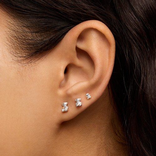 Pack de aretes de plata oso Bold Bear