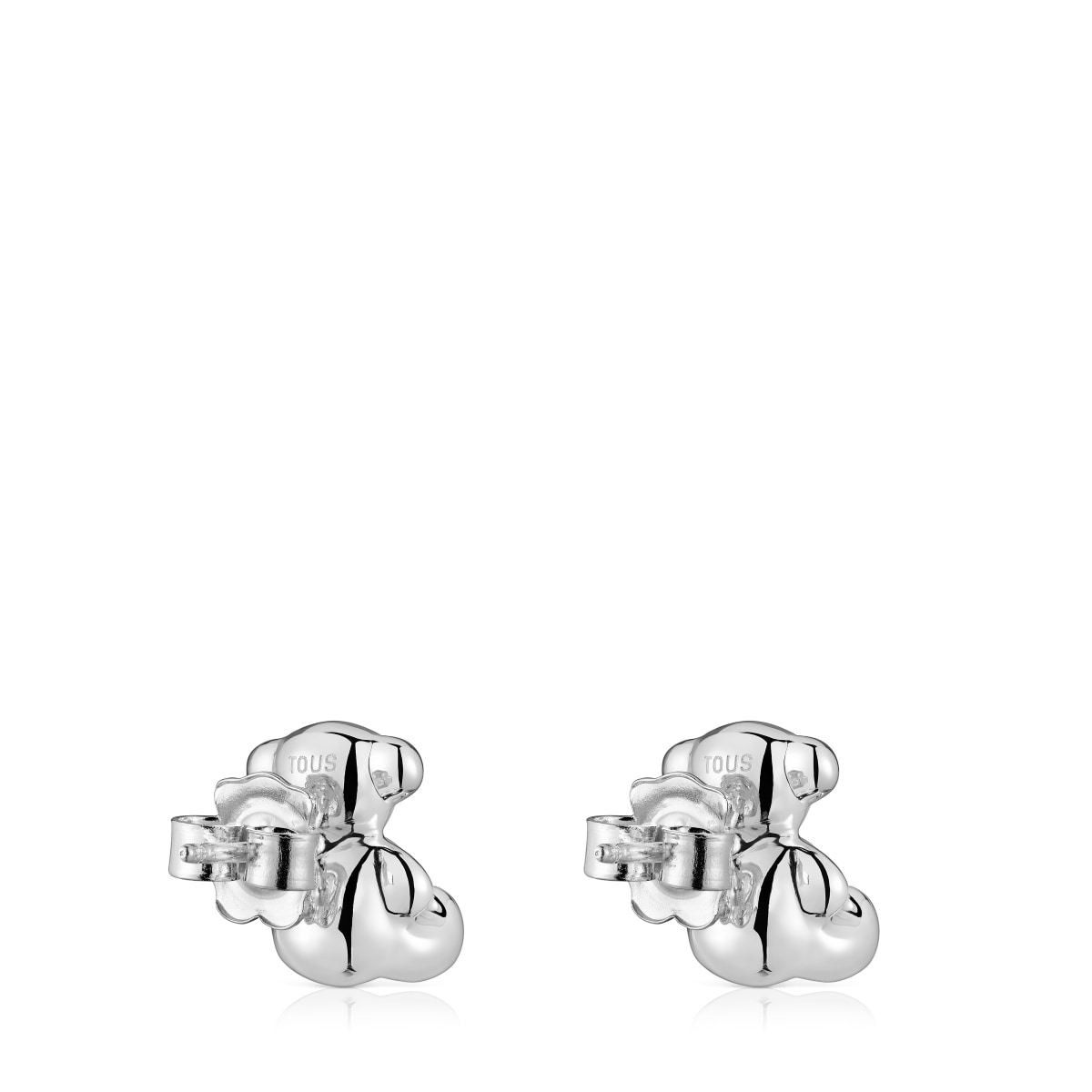 Small bear Earrings in silver and pearl Bold Bear