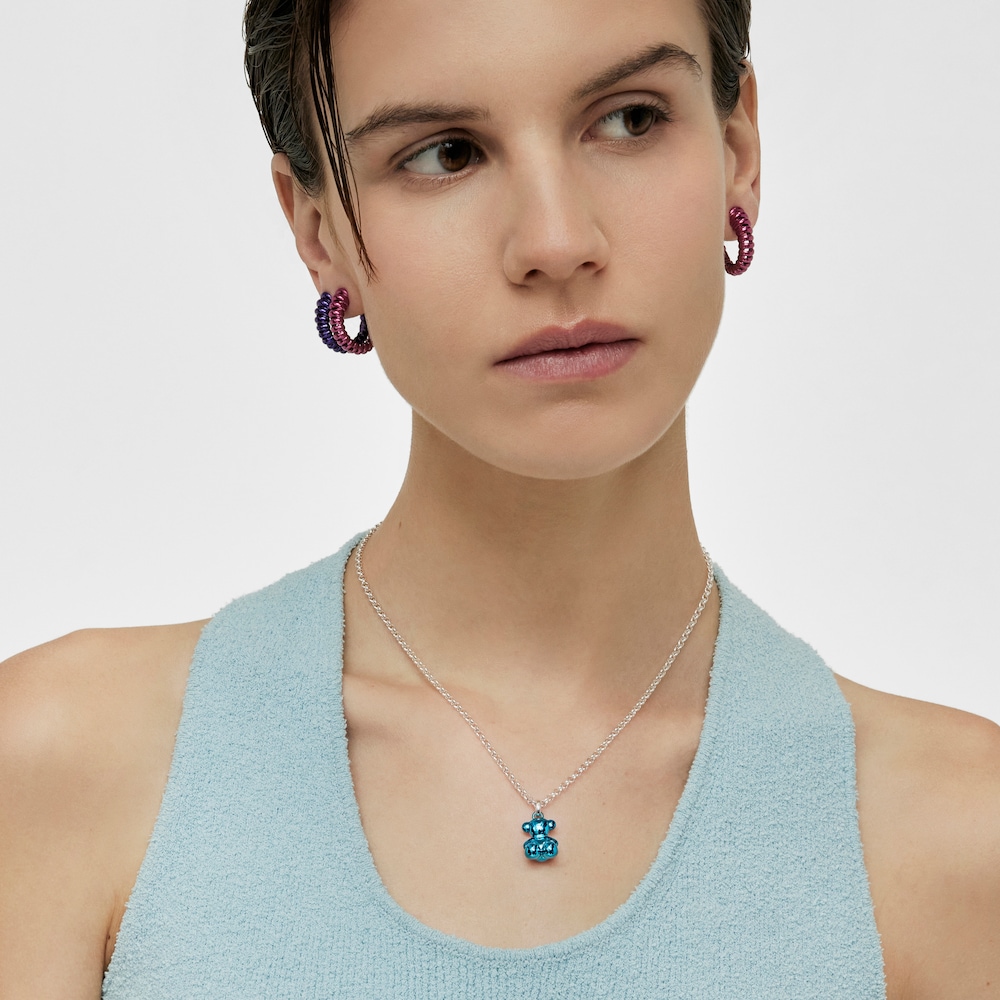 Wisiorek Bold Bear niebieska stal miś