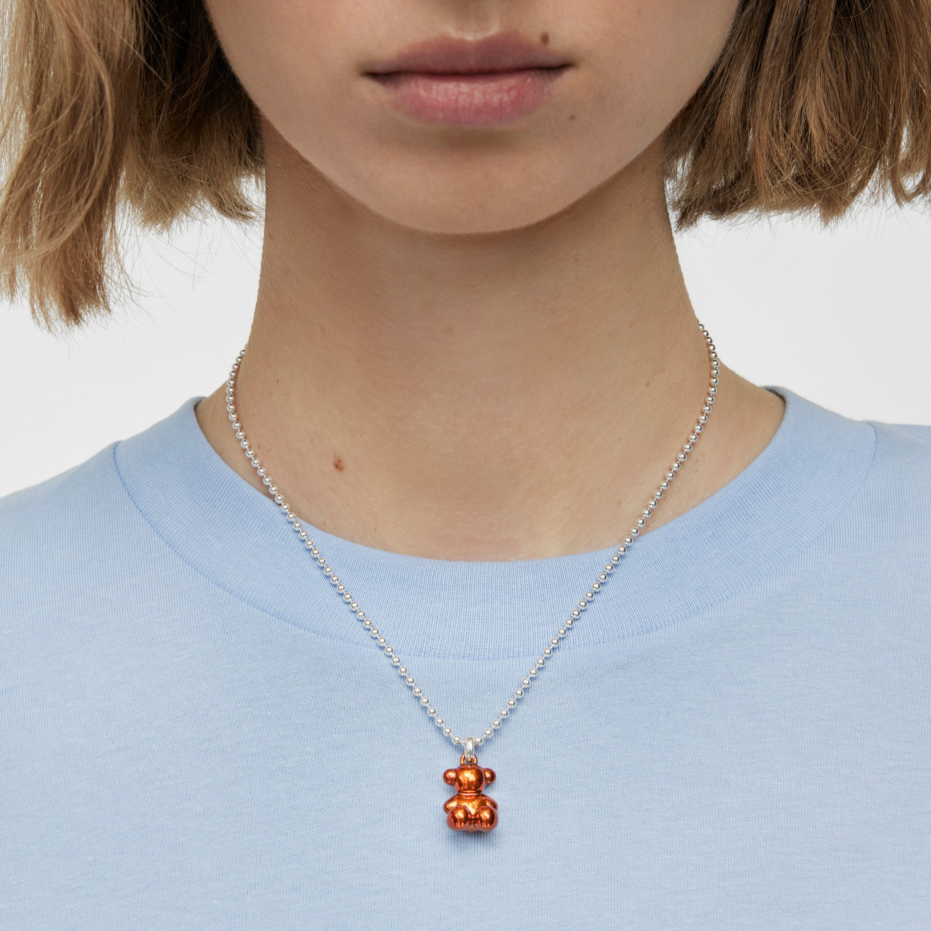 Bold Bear orange steel bear Pendant