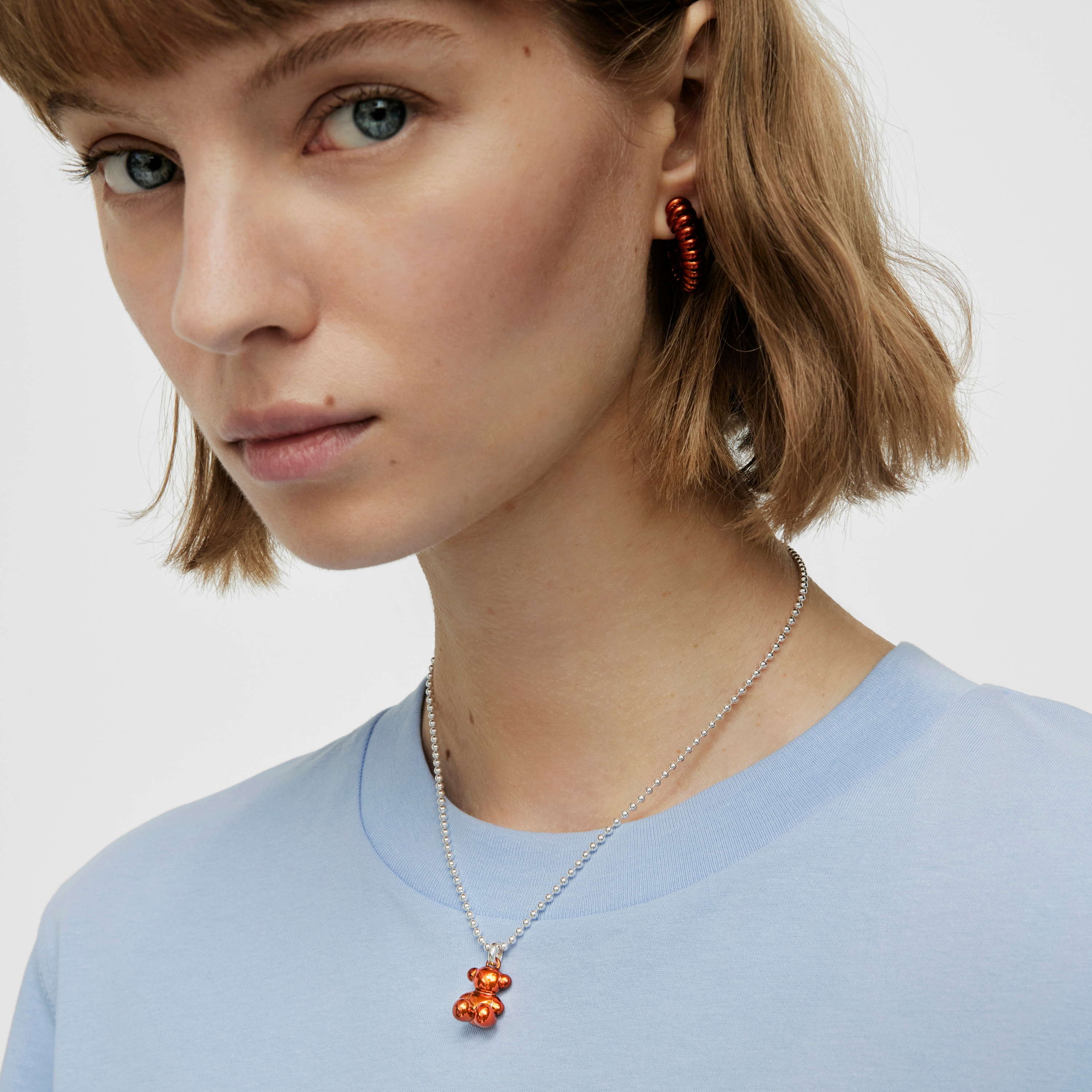 Bold Bear orange steel bear Pendant