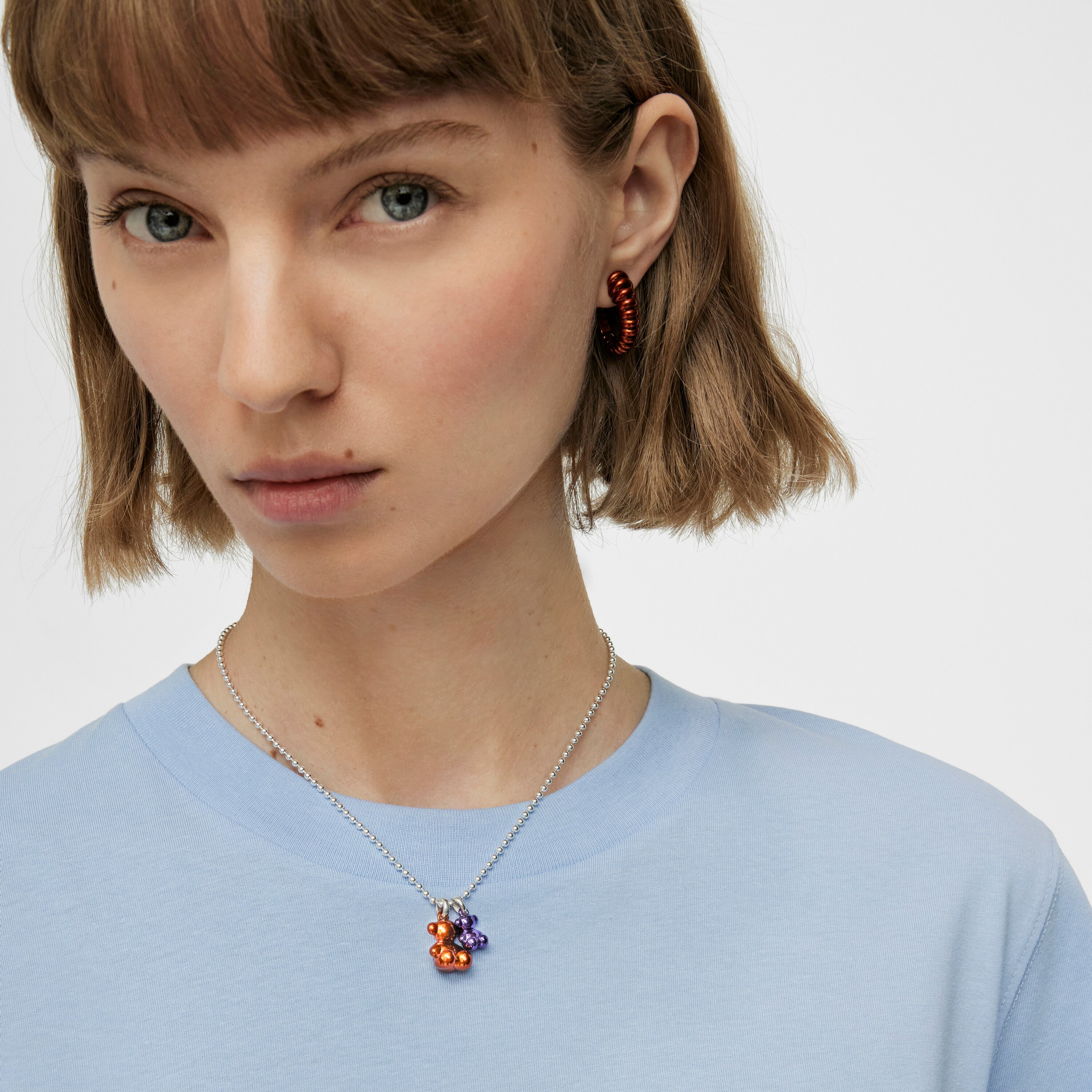 Bold Bear orange steel bear Pendant