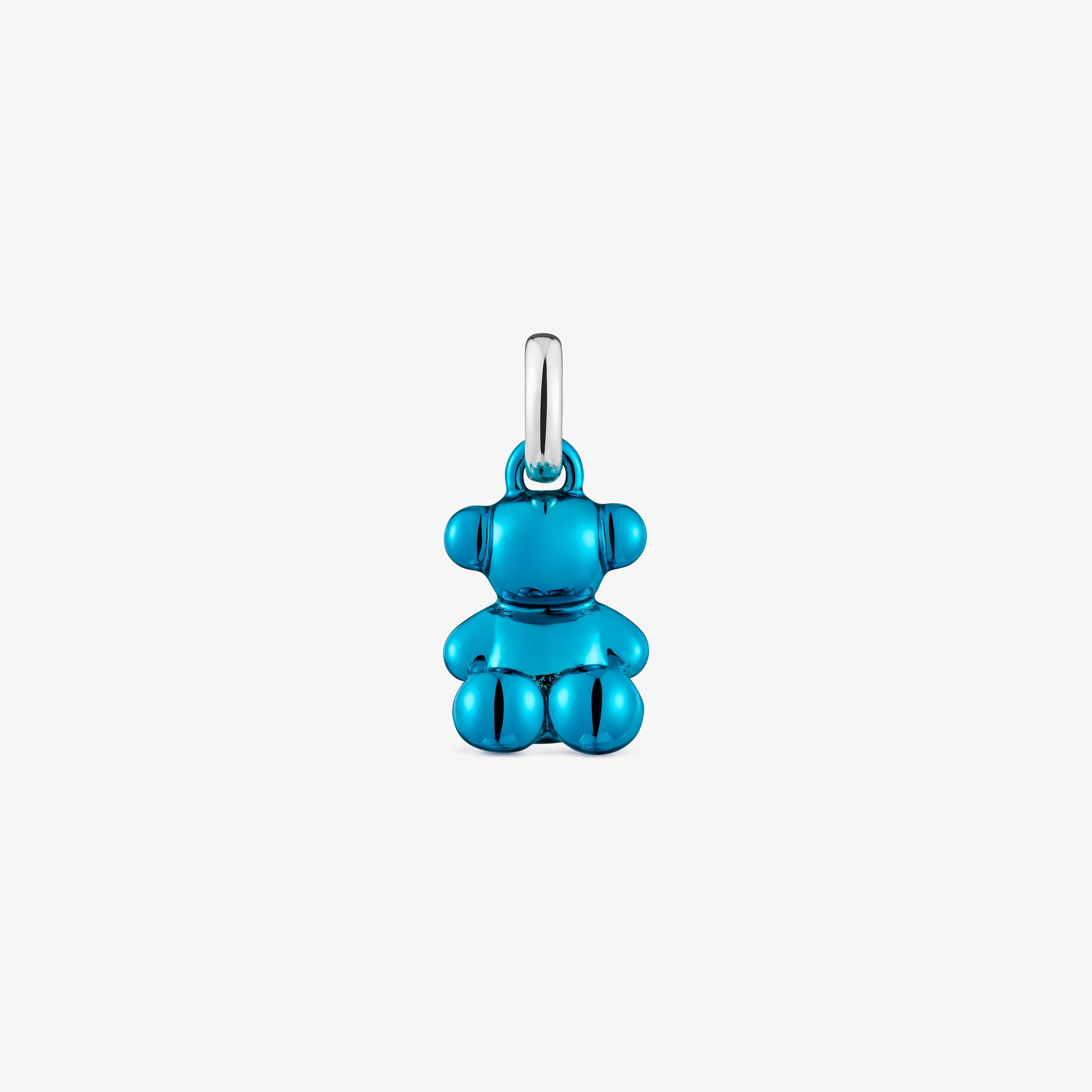 Small Bold Bear blue steel bear Pendant
