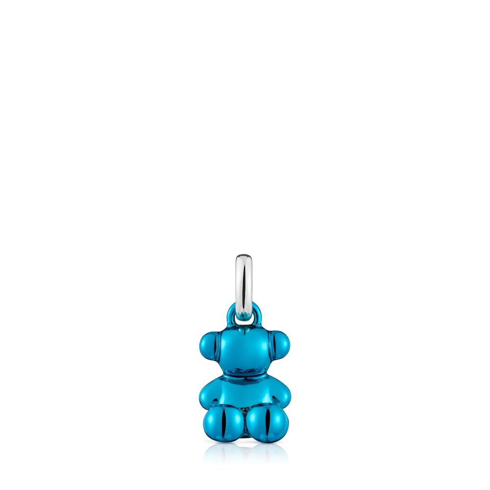 Colgante oso pequeño de acero en color azul Bold Bear image number 0