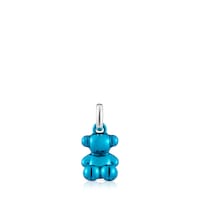 Small Bold Bear blue steel bear Pendant
