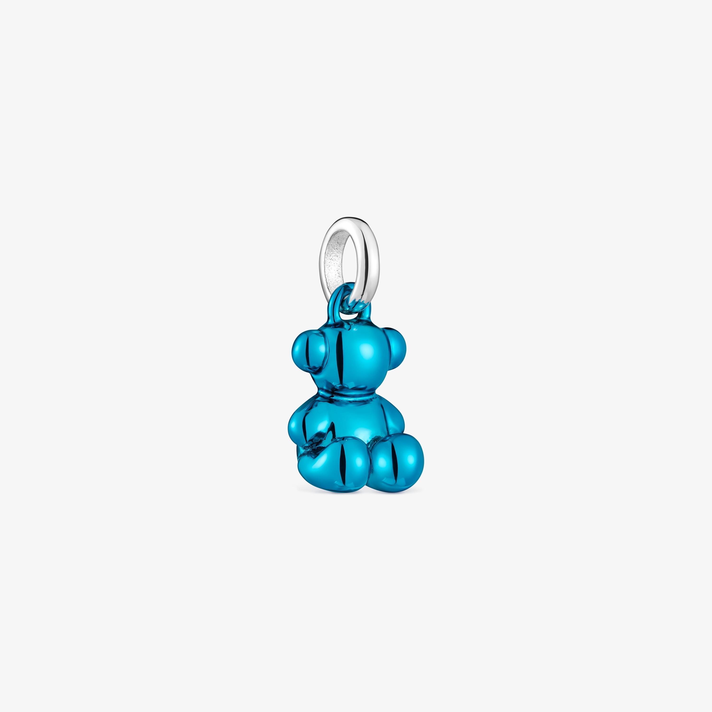 Small Bold Bear blue steel bear Pendant
